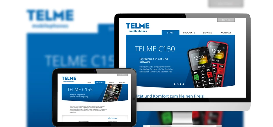 Screen Website TELME Mobilephones Referenz